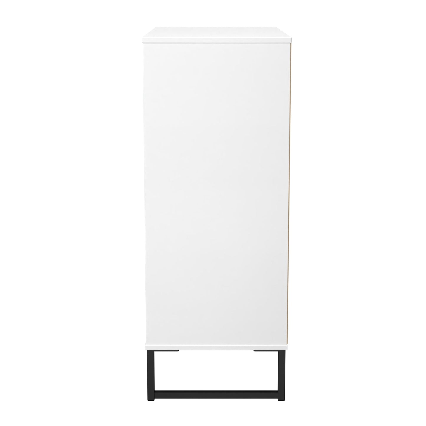Fluted Tall Chest of Drawers White 5 Drawers 109cm