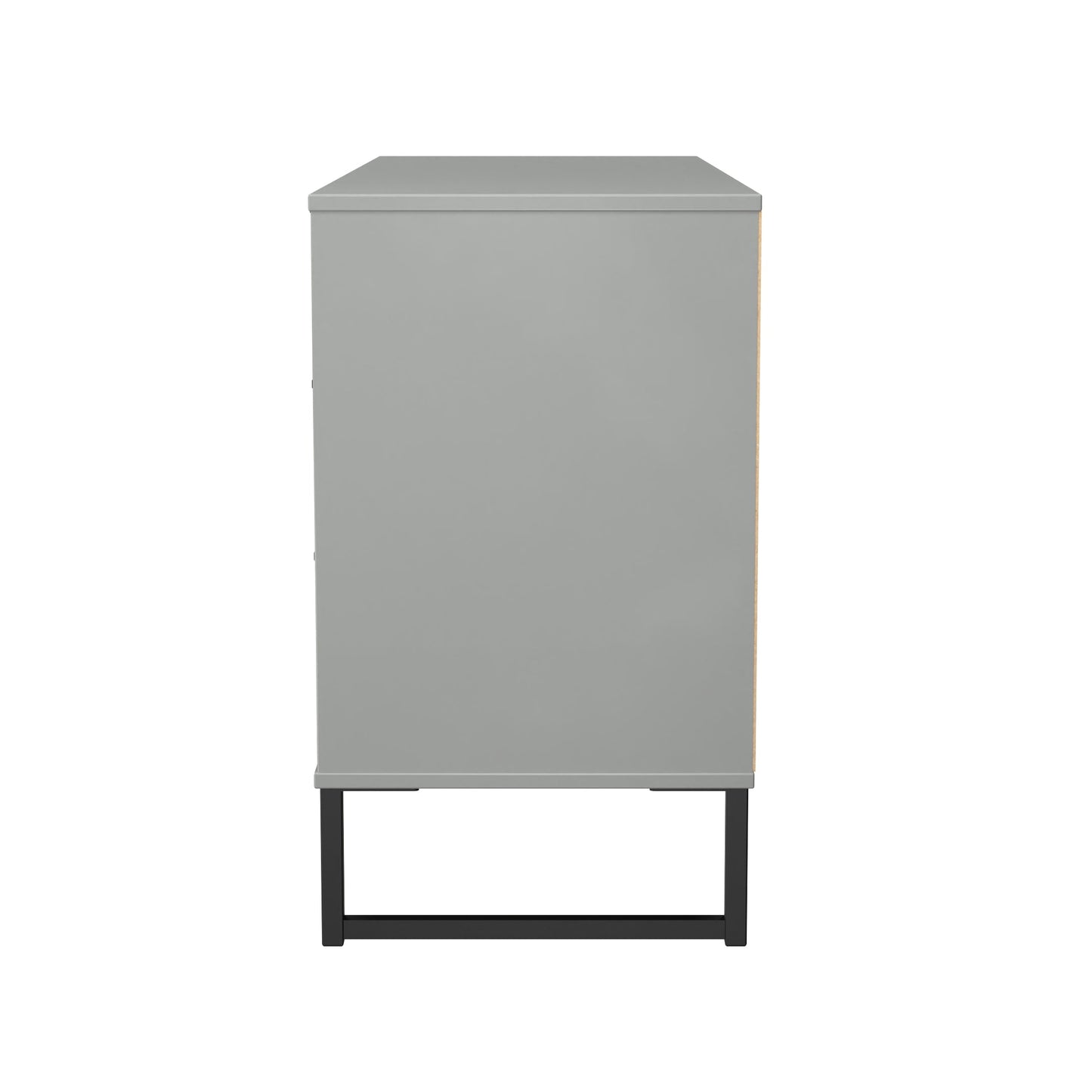 Fluted Large Chest of Drawers Grey 6 Drawers 115cm