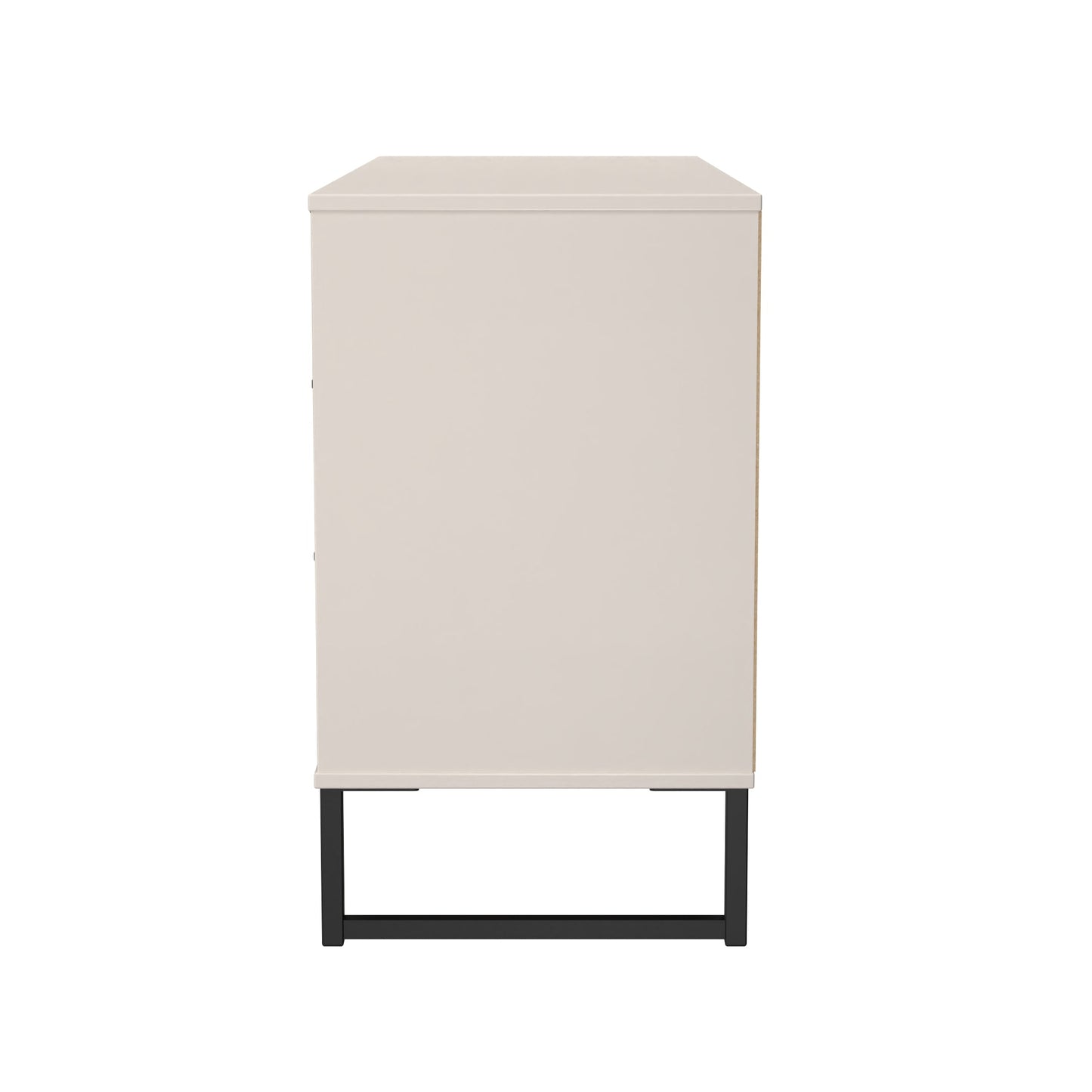 Fluted Large Chest of Drawers Off-White 6 Drawers 115cm