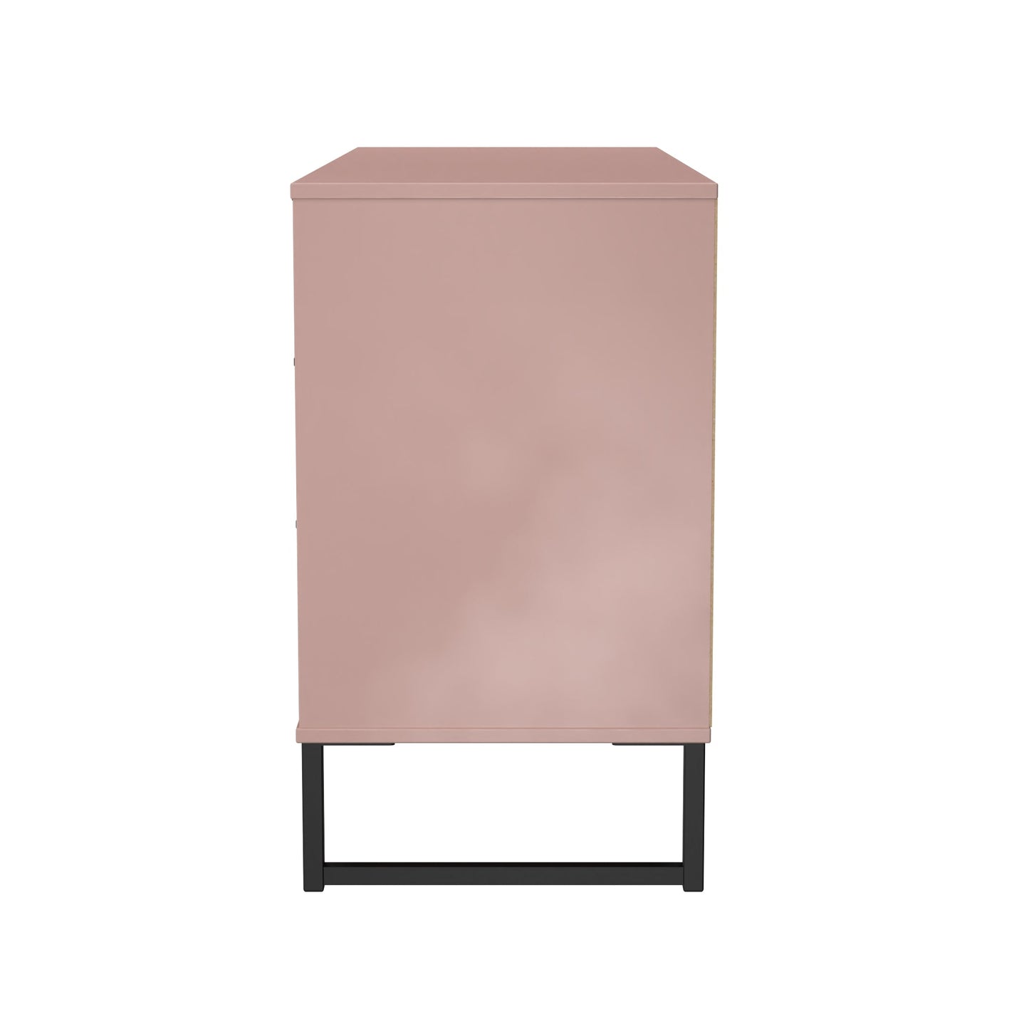 Fluted Large Chest of Drawers Pink 6 Drawers 115cm