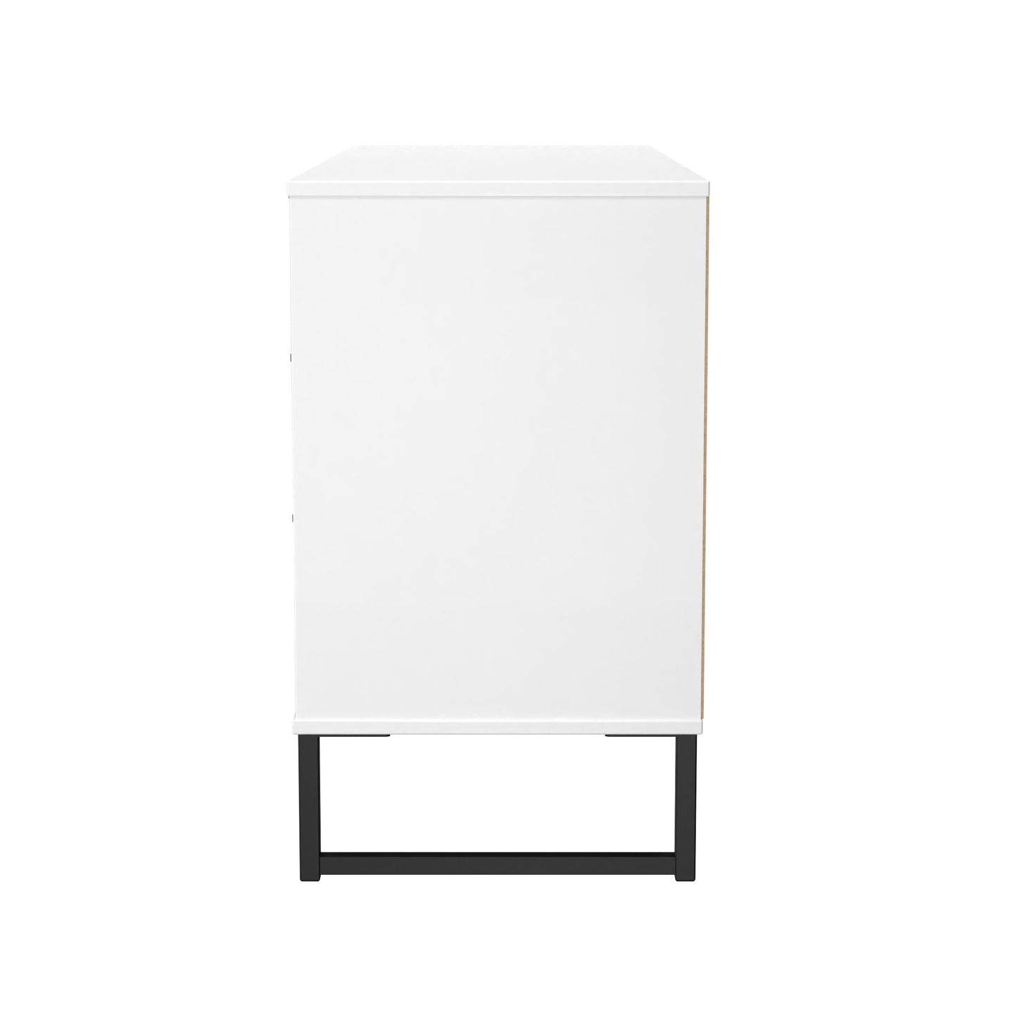 Fluted Large Chest of Drawers White 6 Drawers 115cm