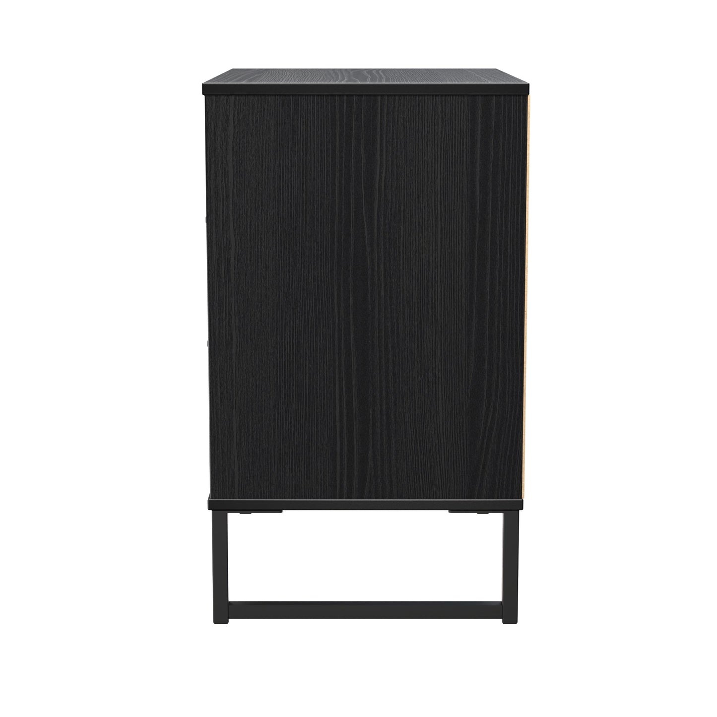 Fluted Chest of Drawers Black 3 Drawers 76cm