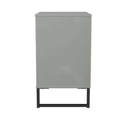 Fluted Chest of Drawers Grey 3 Drawers 76cm