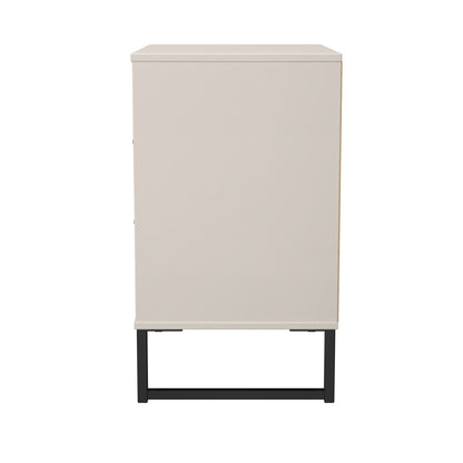 Fluted Chest of Drawers Off-White 3 Drawers 76cm