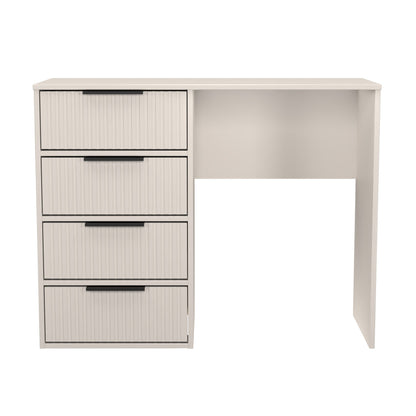 Fluted Desk Off-White 4 Drawers 97cm