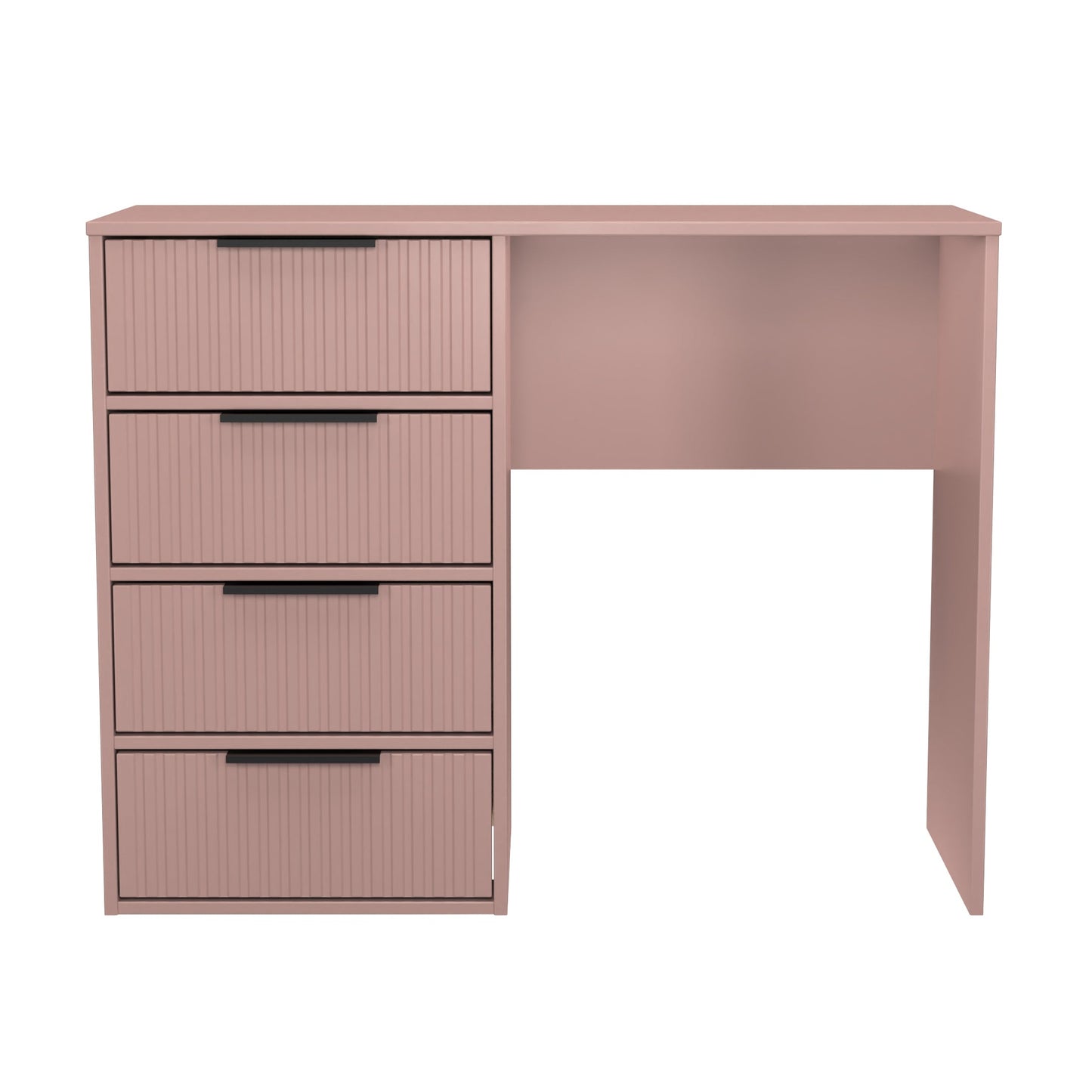 Fluted Desk Pink 4 Drawers 97cm