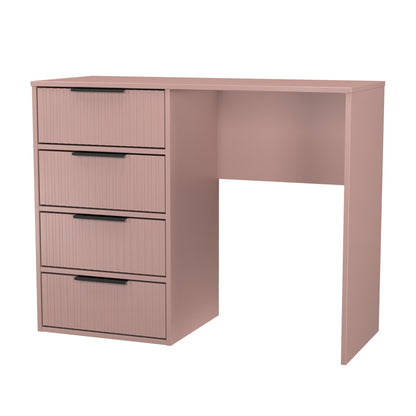 Fluted Desk Pink 4 Drawers 97cm