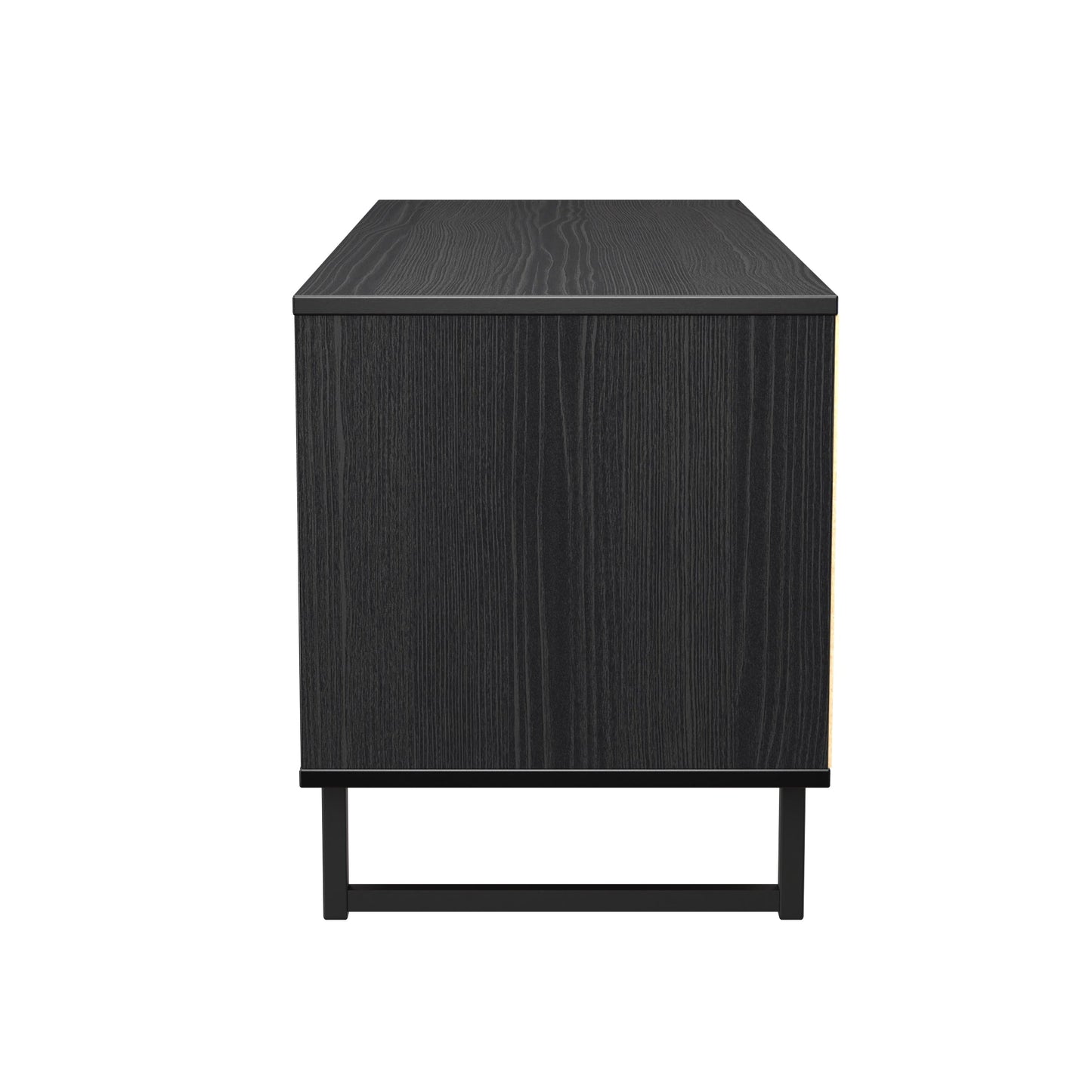 Fluted Large Chest of Drawers Black 4 Drawers 115cm