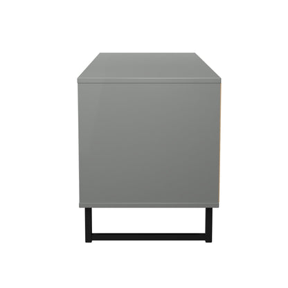 Fluted Large Chest of Drawers Grey 4 Drawers 115cm