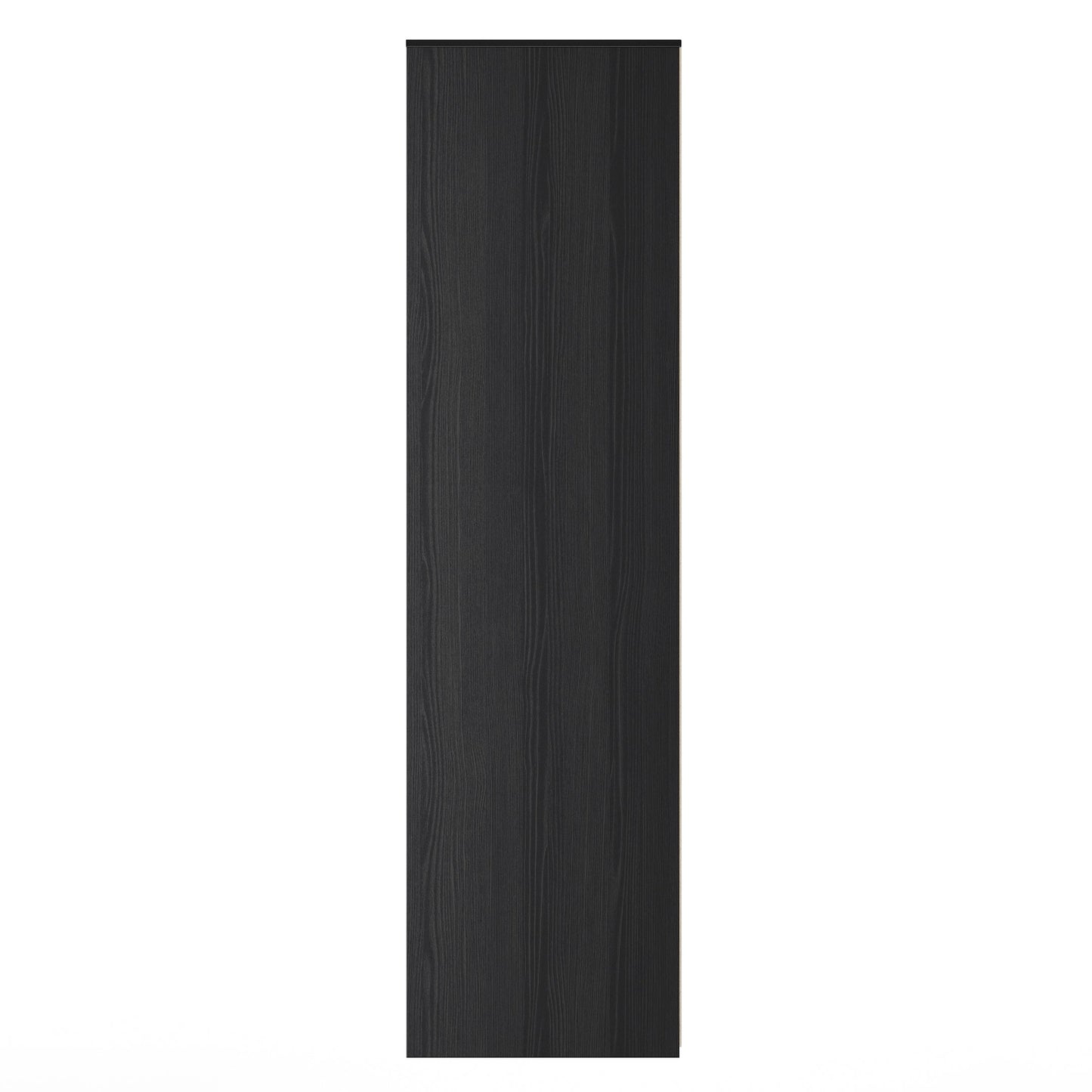 Fluted Tall Wardrobe Black 1 Shelf 197cm
