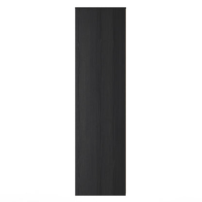 Fluted Tall Wardrobe Black 1 Shelf 197cm