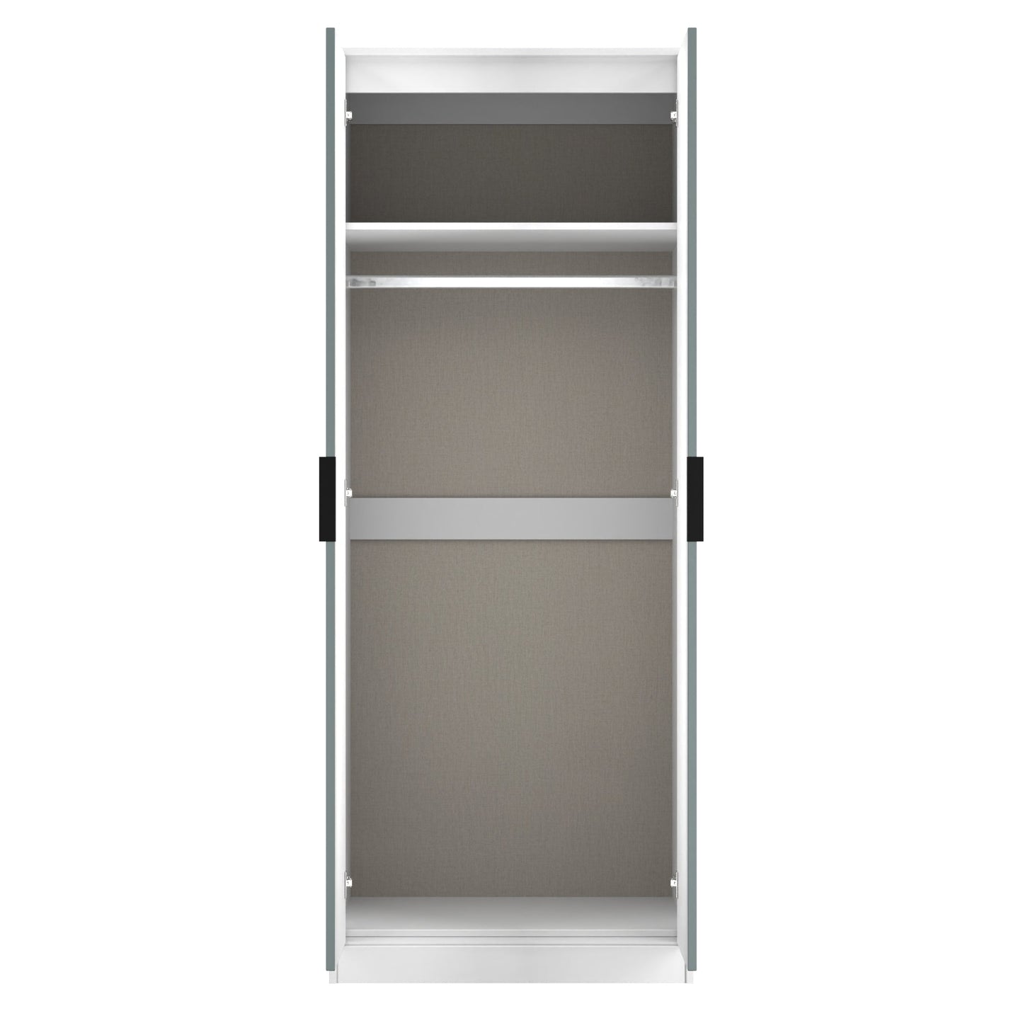 Fluted Tall Wardrobe Teal & White 1 Shelf 197cm