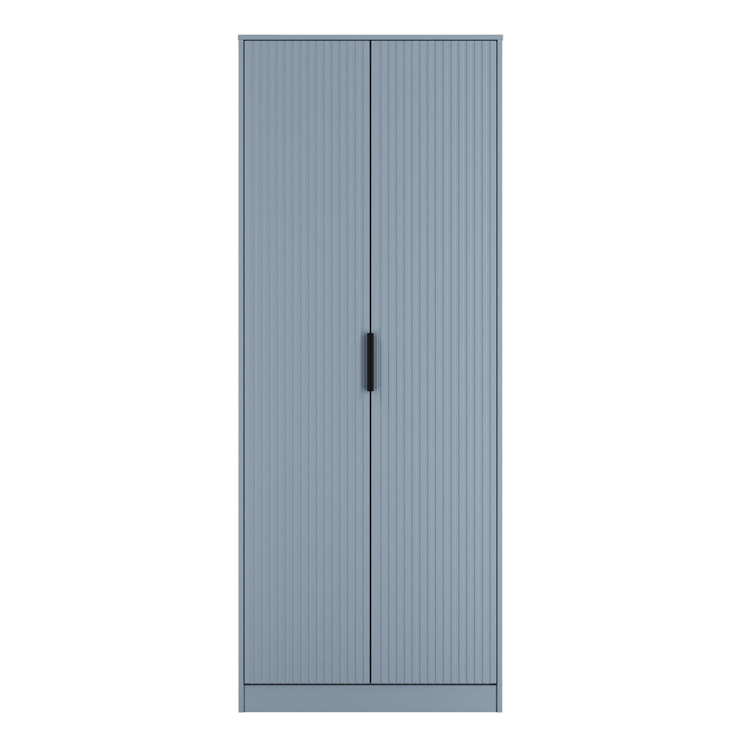 Fluted Tall Wardrobe Light Blue 1 Shelf 197cm