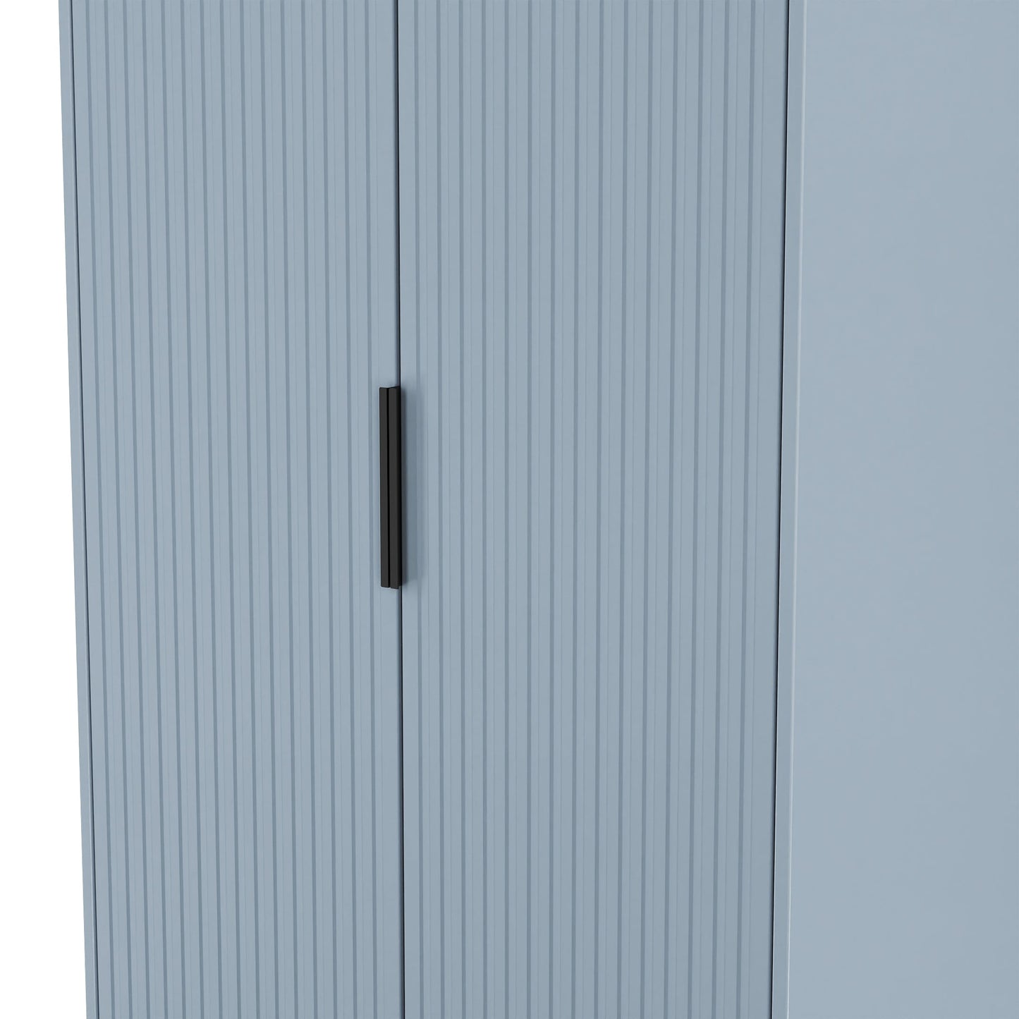 Fluted Tall Wardrobe Light Blue 1 Shelf 197cm