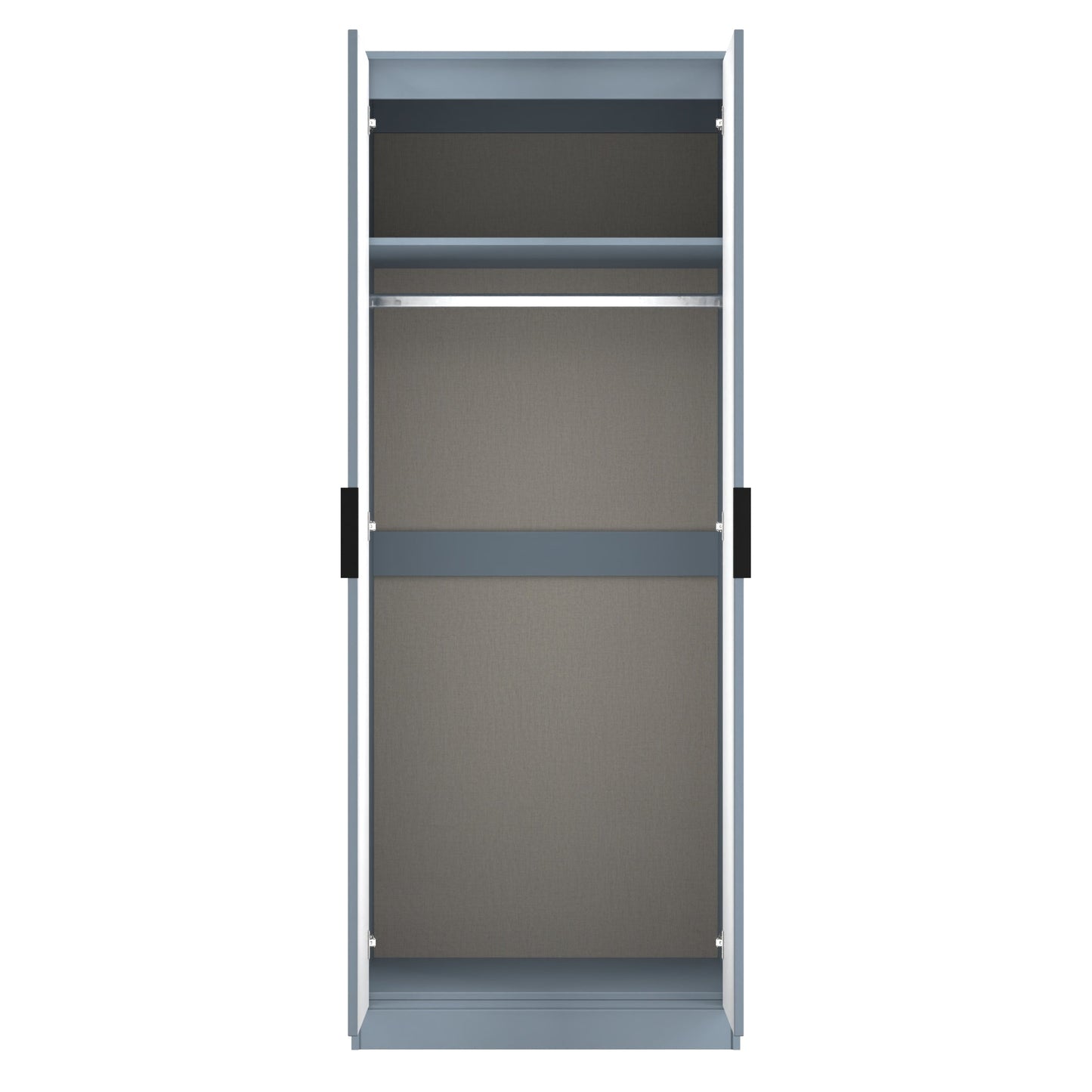 Fluted Tall Wardrobe Light Blue 1 Shelf 197cm