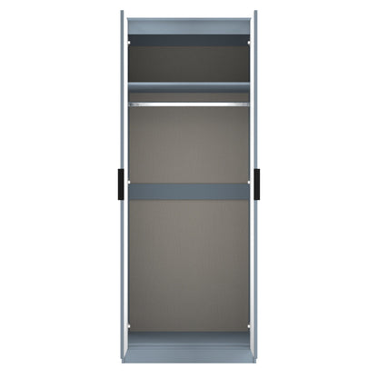 Fluted Tall Wardrobe Light Blue 1 Shelf 197cm