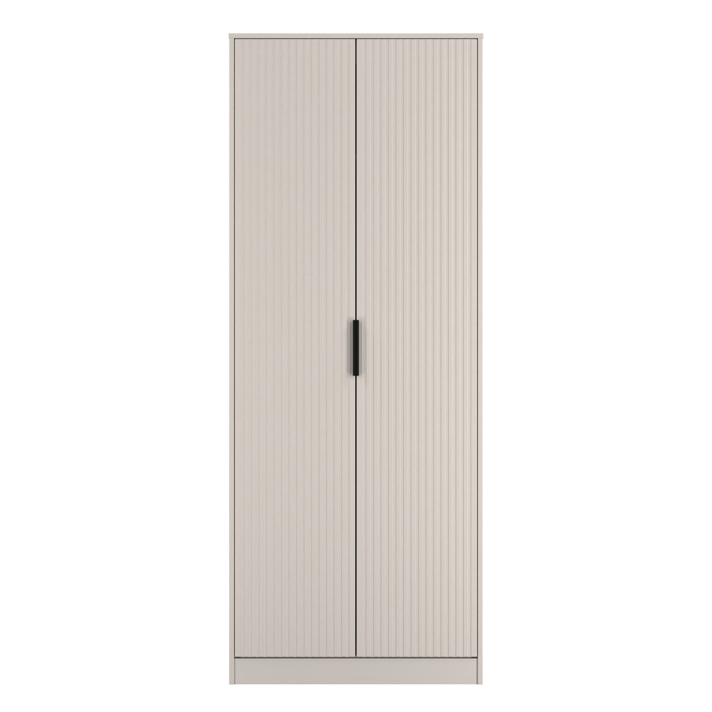 Fluted Tall Wardrobe Off-White 1 Shelf 197cm