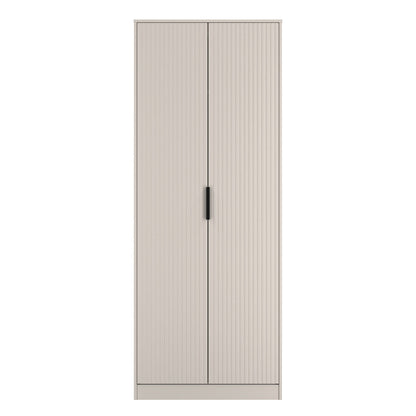 Fluted Tall Wardrobe Off-White 1 Shelf 197cm