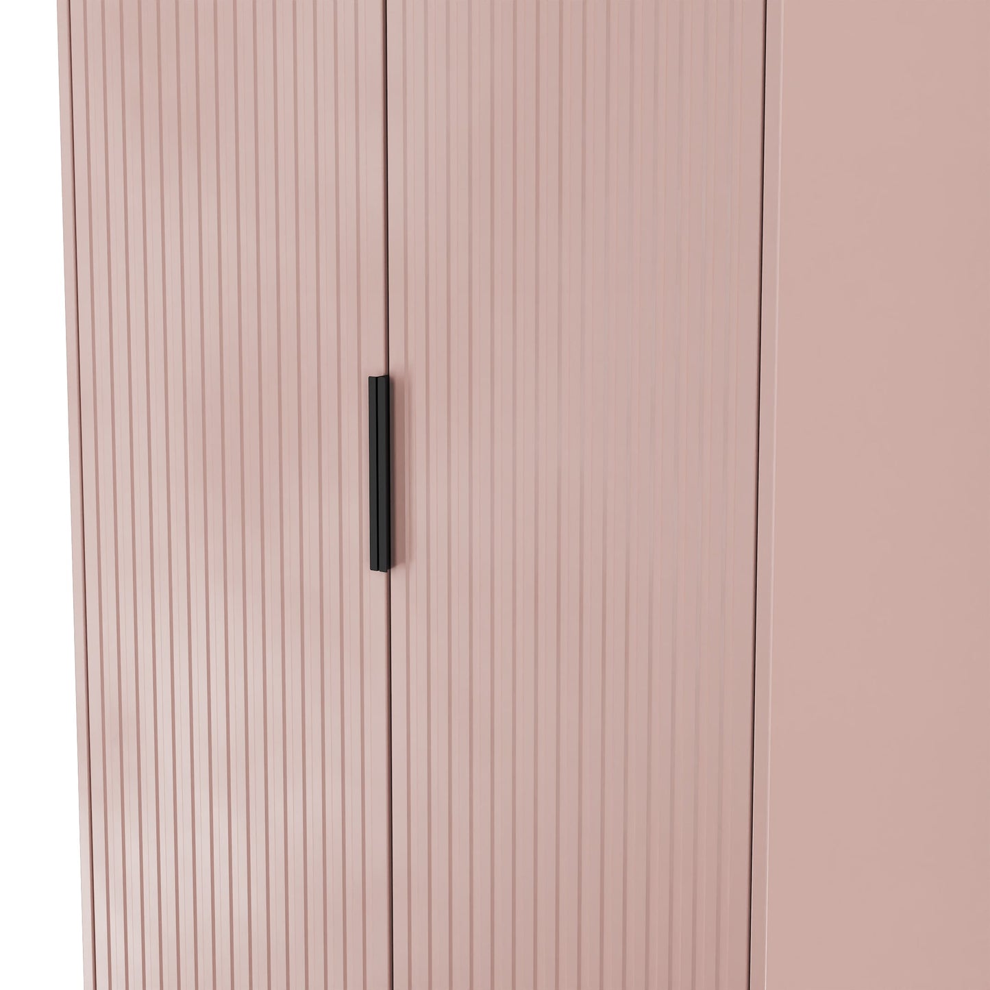 Fluted Tall Wardrobe Pink 1 Shelf 197cm