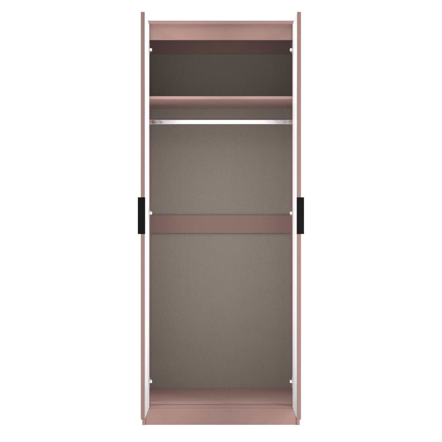 Fluted Tall Wardrobe Pink 1 Shelf 197cm