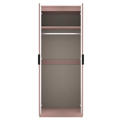 Fluted Tall Wardrobe Pink 1 Shelf 197cm