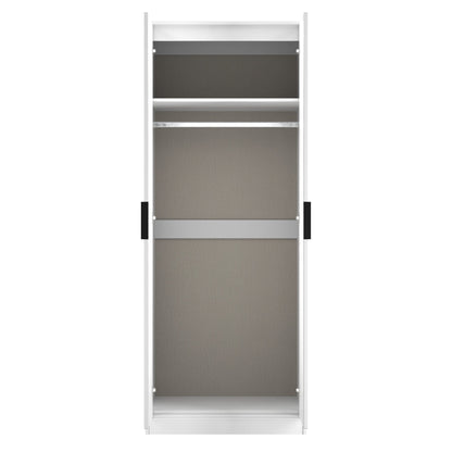 Fluted Tall Wardrobe White 1 Shelf 197cm