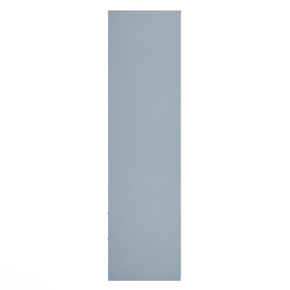 Fluted Tall Wardrobe Light Blue 2 Drawers 197cm