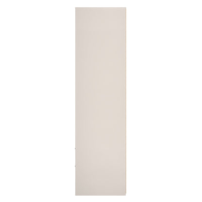 Fluted Tall Wardrobe Off-White 2 Drawers 197cm