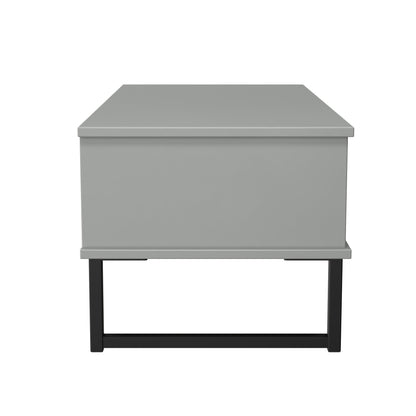 Fluted Coffee Table Grey 1 Shelf 1 Drawer 92cm