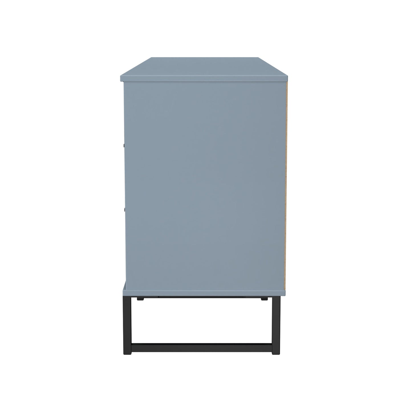 Fluted Large Sideboard Light Blue 2 Shelves 6 Drawers 152cm