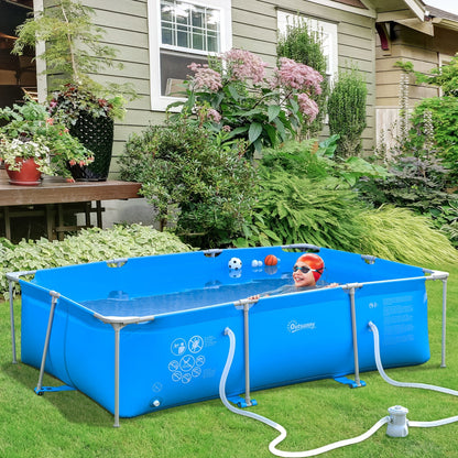 Steel Frame Swimming Pool w/ Filter Pump and Reinforced Sidewalls Rust Resistant Primary Image