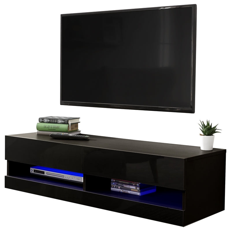 GFW Galicia TV Unit Black 2 Shelves