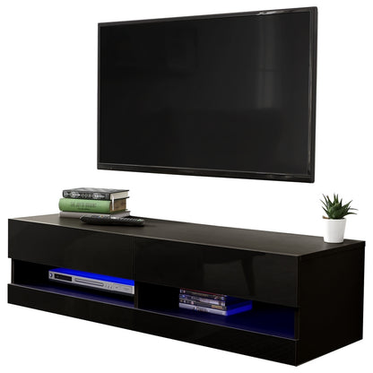 GFW Galicia TV Unit Black 2 Shelves