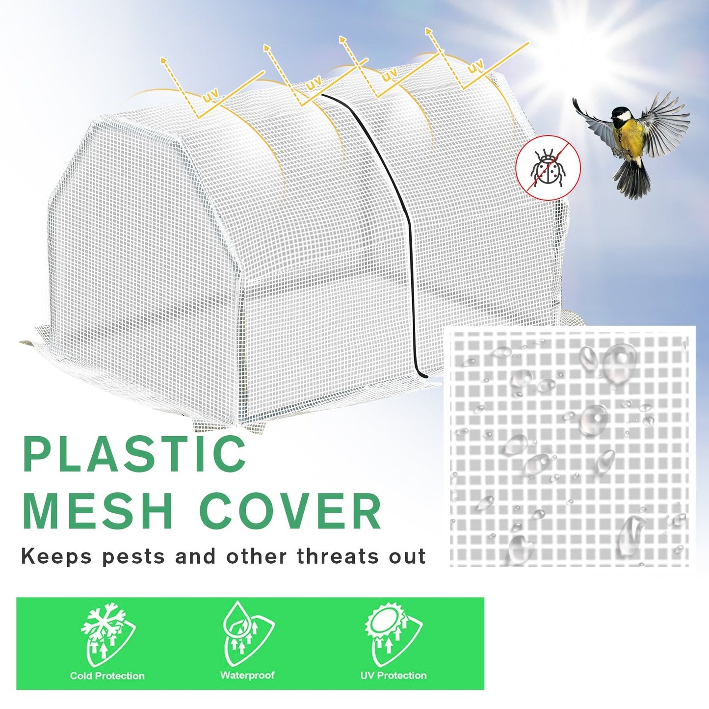 Outsunny 99X71X60cm Mini Pvc Cover Steel Frame Greenhouse White