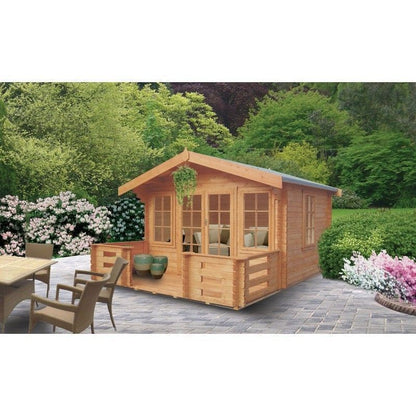 Shire Shire Grizedale 13' 8" x 9' 9" Apex Log Cabin - Premium 28mm Cladding Tongue & Groove