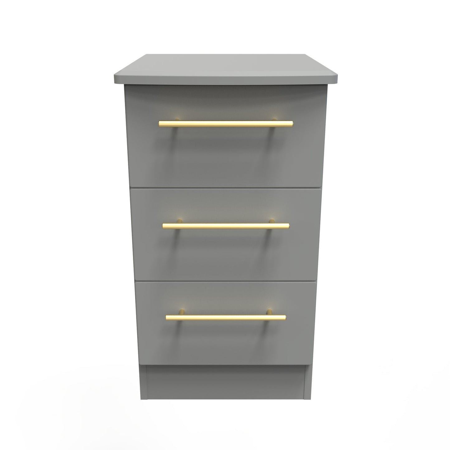 Haworth Bedside Table Grey 3 Drawers 70cm