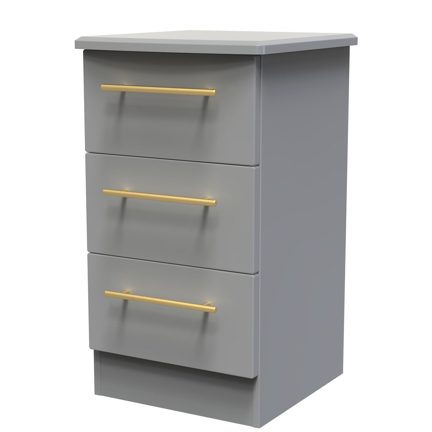 Haworth Bedside Table Grey 3 Drawers 70cm
