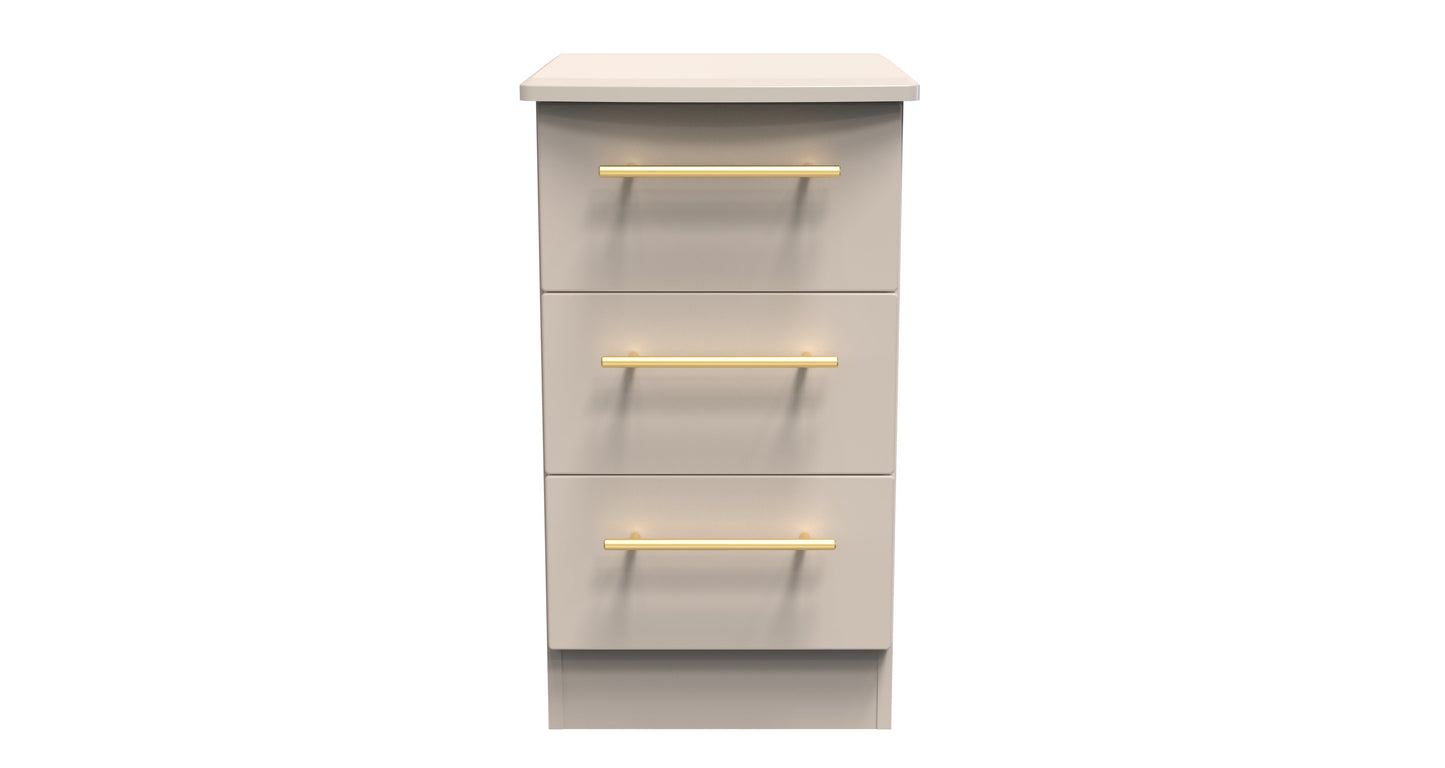 Haworth Bedside Table Off-White 3 Drawers 70cm