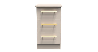 Haworth Bedside Table Off-White 3 Drawers 70cm