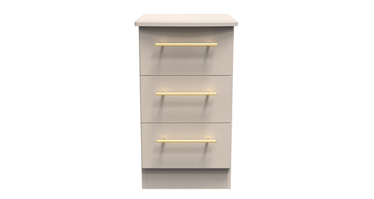 Haworth Bedside Table Off-White 3 Drawers 70cm