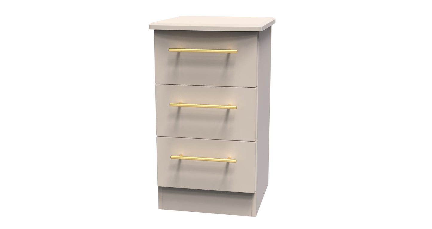 Haworth Bedside Table Off-White 3 Drawers 70cm