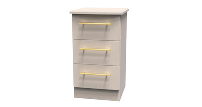Haworth Bedside Table Off-White 3 Drawers 70cm