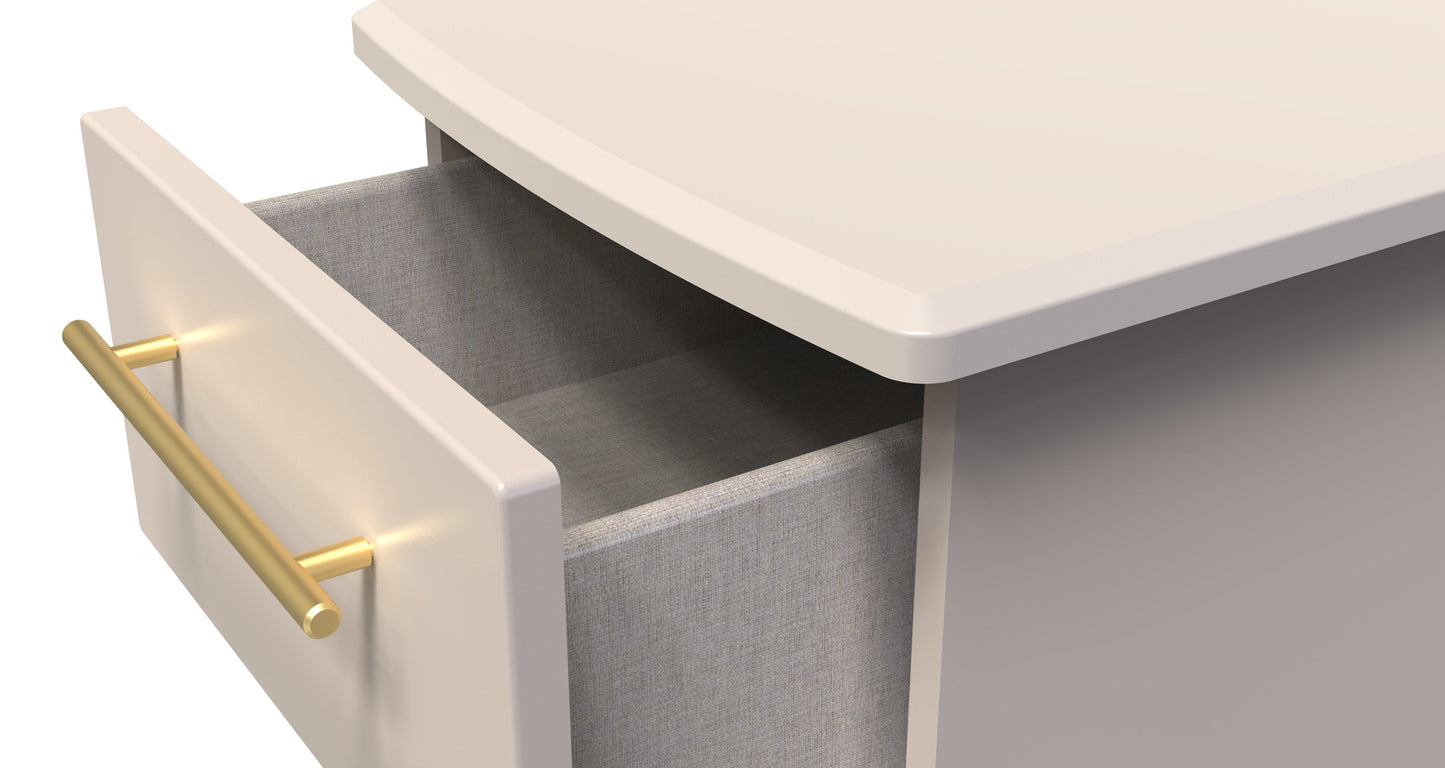 Haworth Bedside Table Off-White 3 Drawers 70cm