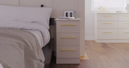 Haworth Bedside Table Off-White 3 Drawers 70cm