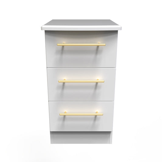 Haworth Bedside Table White 3 Drawers 70cm