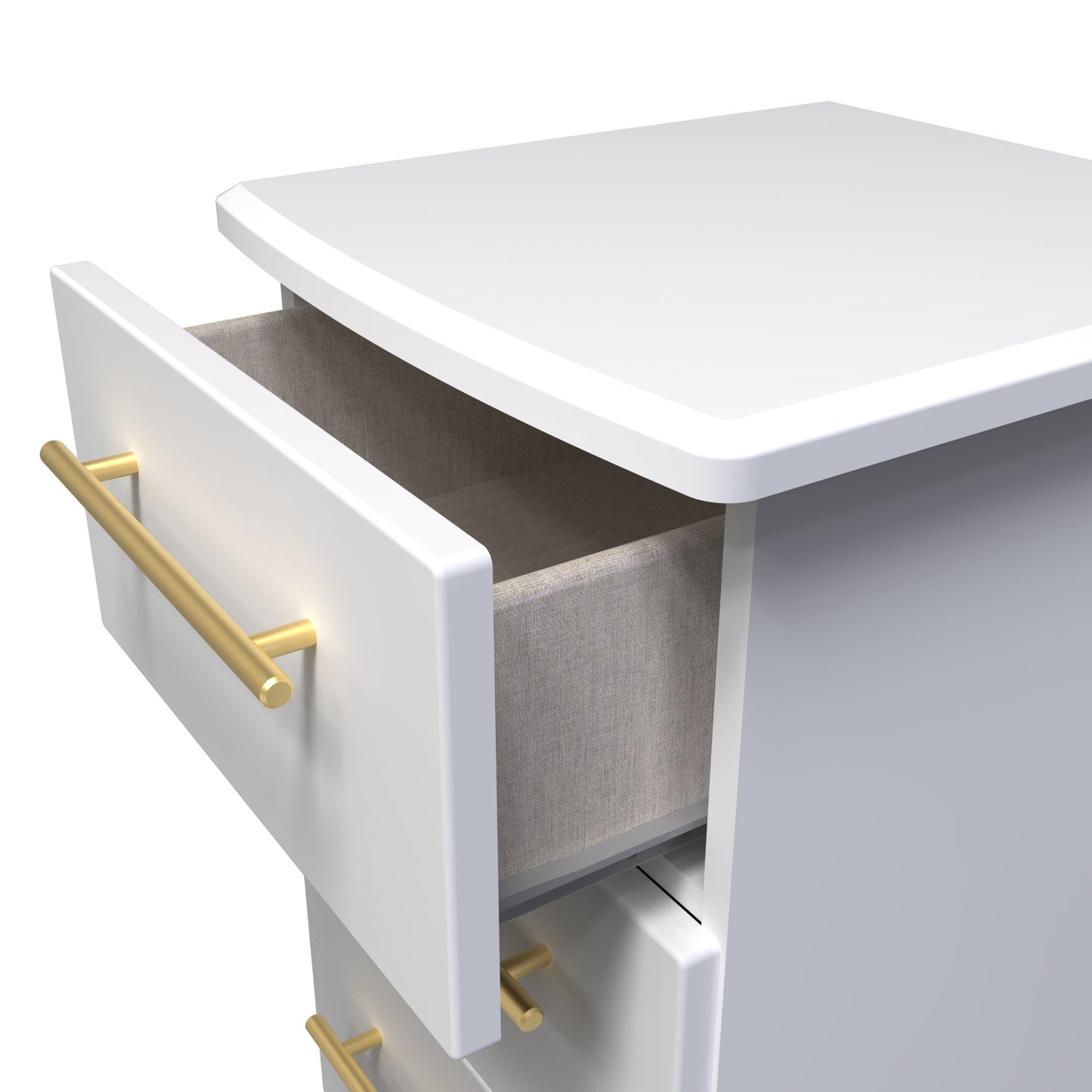 Haworth Bedside Table White 3 Drawers 70cm