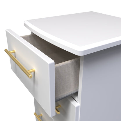 Haworth Bedside Table White 3 Drawers 70cm