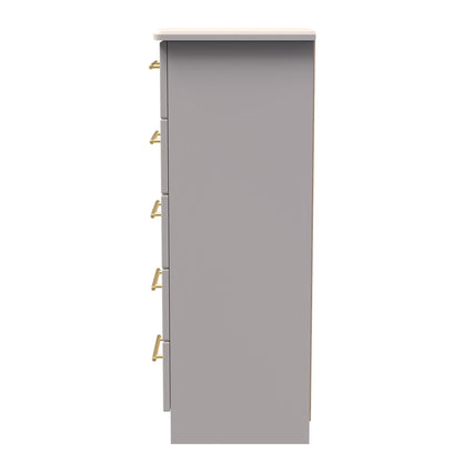 Haworth Tall Tallboy Off-White 5 Drawers 108cm