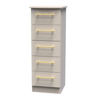 Haworth Tall Tallboy Off-White 5 Drawers 108cm