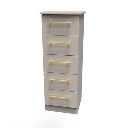 Haworth Tall Tallboy Off-White 5 Drawers 108cm